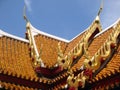 Thai temple roof tiles bangkok thailand