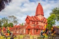 The Thai Temple Wat Phrai Phatthana District Phu Sing of the province of Sisaket in the border area between Thailand and Cambodia Royalty Free Stock Photo