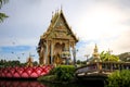 The Thai temple in Wat Plai Laem in Samui Island Thailand, in th