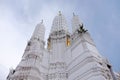 Thai temples and beautiful white pagoda are beautiful stucco designs Royalty Free Stock Photo