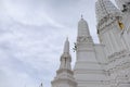 Thai temples and beautiful white pagoda are beautiful stucco designs Royalty Free Stock Photo