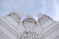 Thai temples and beautiful white pagoda are beautiful stucco designs Royalty Free Stock Photo