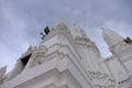 Thai temples and beautiful white pagoda are beautiful stucco designs Royalty Free Stock Photo