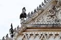 Thai temples and beautiful white pagoda are beautiful stucco designs Royalty Free Stock Photo