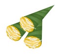 Thai Toddy Sugar Palm Cake in Banana Leaf Cone