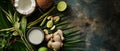 Thai Tom Kha Gai Ingredients on Palm Leaf