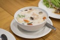 Thai tom kha gai soup in a bowl Royalty Free Stock Photo