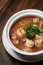 Thai tom yum kung spicy and sour shrimp soup