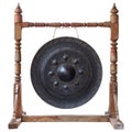 Thai traditional antique gong isolated on white background