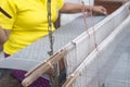 Thai traditional hand-weaving loom. Royalty Free Stock Photo
