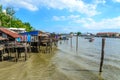 Thai traditional house, vilage riverfront in Bangkok thailand