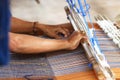 Thai traditional lady weaving knitting work, women activity picture, upcountry lifestyle at village east of Thailand