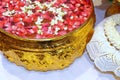 Thai traditional water bowl with rose petals and jasmine Royalty Free Stock Photo