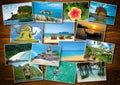 Thai travel tourism concept design - collage of Thailand images