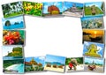 Thai travel tourism concept design - collage of Thailand images