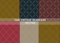 Thai vintage seamless patterns vector abstract background Royalty Free Stock Photo