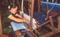 Thai Weaver at Work in Chiang Mai