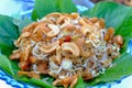 Thai wing Bean Shrimp Salad with boiled and cashew nut