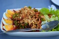 Thai Wing Bean Shrimp Salad with Medium-boiled eggs