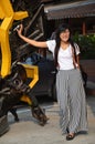 Thai woman Long hair portrait