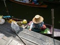 Thai Woman Selling Food at Floating Market Royalty Free Stock Photo