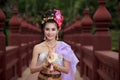 Thai Woman In Traditional Costume