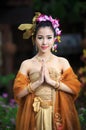 Thai Woman In Traditional Costume