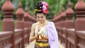 Thai Woman In Traditional Costume Of Thailand