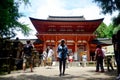 Thai woman and traveller walking at Kasuga Shrine