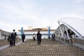 Thai women and Japanese and foreigners people walking go to work at tokyo big sight in Ariake at Koto city in Tokyo, Japan Royalty Free Stock Photo