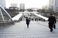 Thai women and Japanese and foreigners people walking go to work at tokyo big sight in Ariake at Koto city in Tokyo, Japan Royalty Free Stock Photo