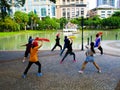 Tai Chi women park Thailand Royalty Free Stock Photo