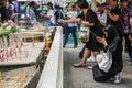 Thai women praying, Buddhist ceremony - Thailand, Bangkok, 11.18.2019