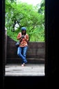 Thai women shooting photo at Shwenandaw Monastery Royalty Free Stock Photo