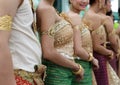 Thai womwn in vintage traditional thai dance dress Royalty Free Stock Photo