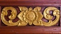 Thai wood carved pattern Royalty Free Stock Photo