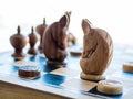 Thai wooden chess Royalty Free Stock Photo