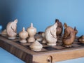 Thai wooden chess Royalty Free Stock Photo