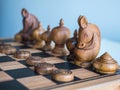 Thai wooden chess Royalty Free Stock Photo