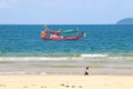 Thai wooden fishing boat