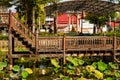 Thai wooden temple architecture Wat Thung Si Muang.Thailand