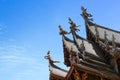 Thai Wooden Temple in Pattaya Royalty Free Stock Photo