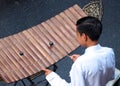 Thai xylophone played by thai people.