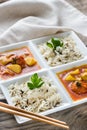 Thai yellow curry with chicken and rice Royalty Free Stock Photo