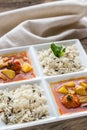 Thai yellow curry with chicken and rice Royalty Free Stock Photo