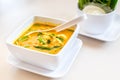 Thai yellow curry soup on table,Thai food style Royalty Free Stock Photo