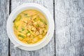 Thai yellow curry on a wooden table Royalty Free Stock Photo