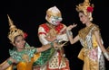 Thai young lady in an ancient Thailand dance Royalty Free Stock Photo