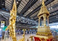 ThaiBangkok Suvarnabhumi International Airport terminal with planes departing to multiple international locations