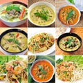 Thaifood, green curry , padthai Royalty Free Stock Photo